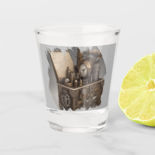 Verre A Shot Poitrine au trésor avec engrenages