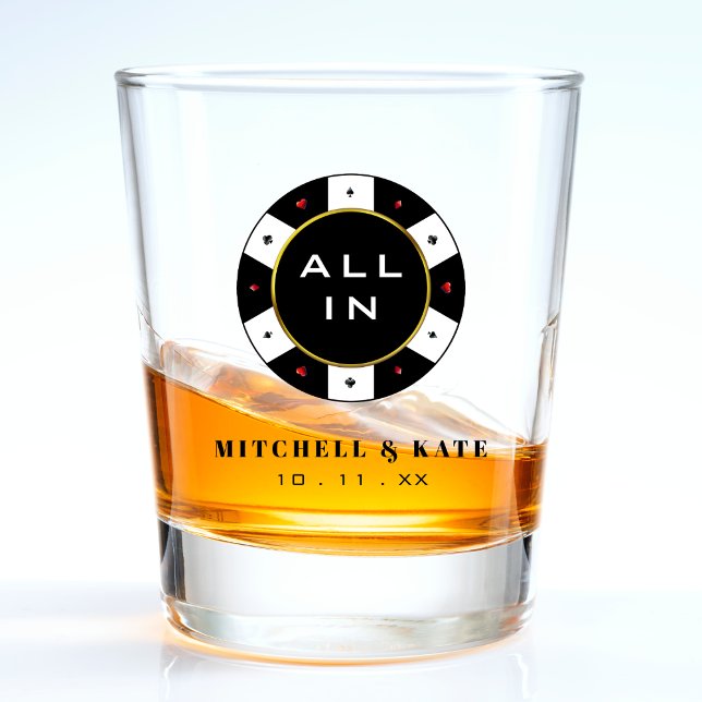 Verre A Shot Poker Chip Tout Dans Mariage Favoriser Noir (Poker Chip All In Wedding Favor Black Shot Glass
)