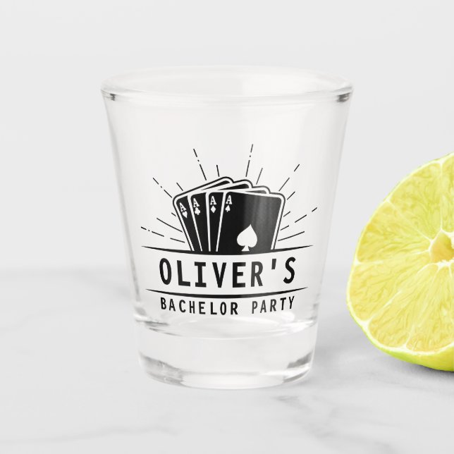 Verre A Shot Poker moderne Bachelor Party jouer carte Casino (Devant)