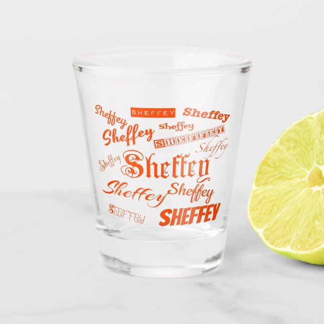 Verre A Shot Polices orange Sheffey - 9569 (Devant)