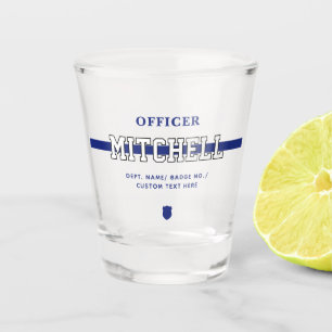 Verre A Shot Policier personnalisé Ligne Bleue Mince