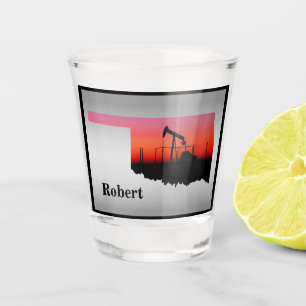 Verre A Shot Pompe de puits d'huile Jack Oklahoma Forme personn