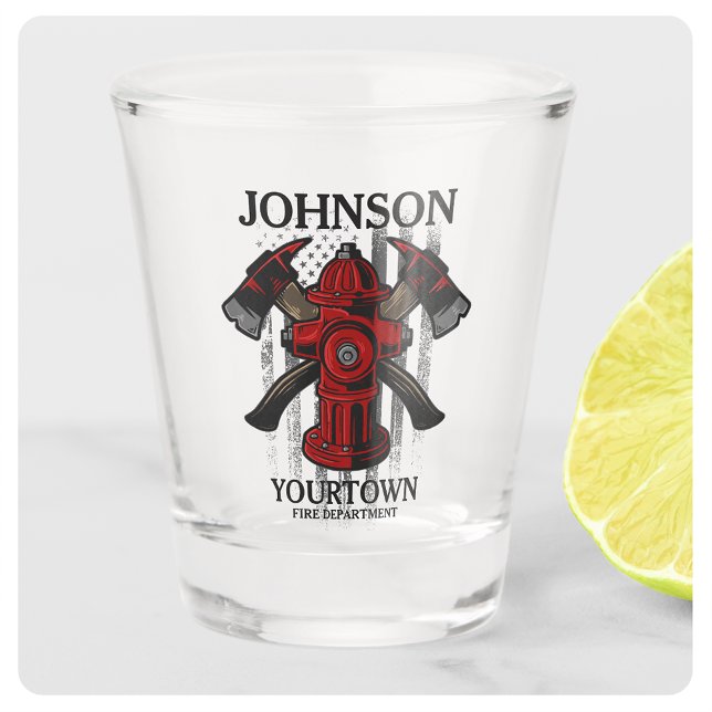 Verre A Shot Pompier NOM Caserne de pompiers Bouche d'incendie  (Créateur téléchargé)
