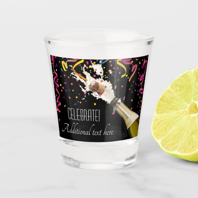 Verre A Shot Pop Le Cork Et Célébrer (Devant)