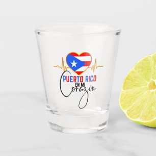 Verre A Shot Porto Rico en mi Corazon Puerto Rican Pride