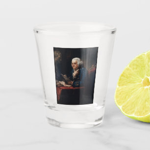 Verre A Shot Portrait en miniature, Benjamin Franklin Père fond