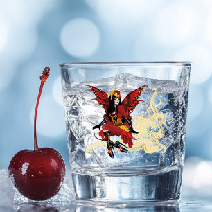 Verre A Shot Poulpe Féerique Élégant Rouge Victorien Steampunk