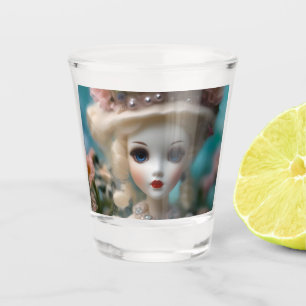Verre A Shot Poupée Vintage bleue,