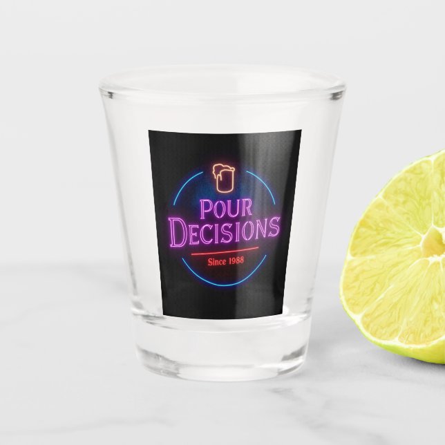 Verre A Shot Pour Decisions Neon Retro Bar Edition  (Devant)