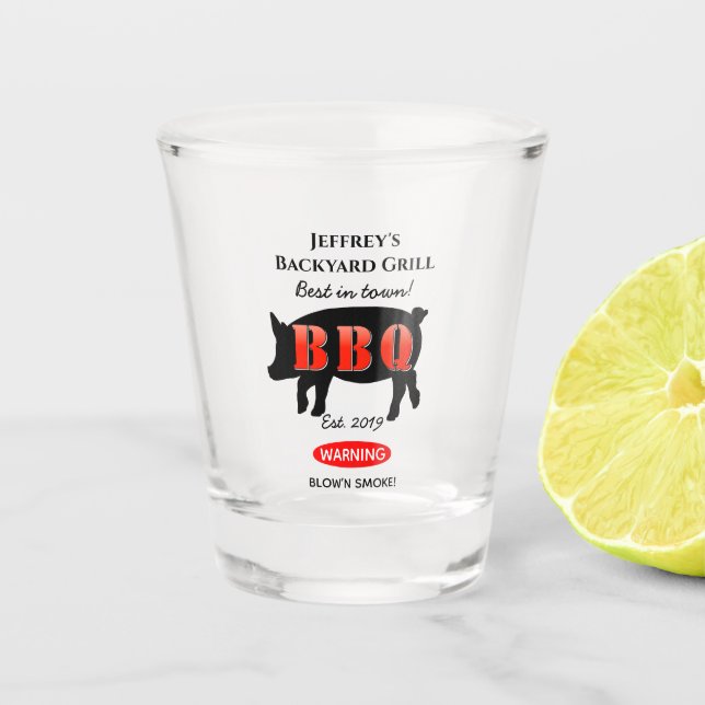 Verre A Shot Pour Lui Jardin Griller BBQ Shot Glass (Devant)