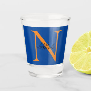 Verre A Shot Premier monogramme manuscrit propre nom Deep Blue