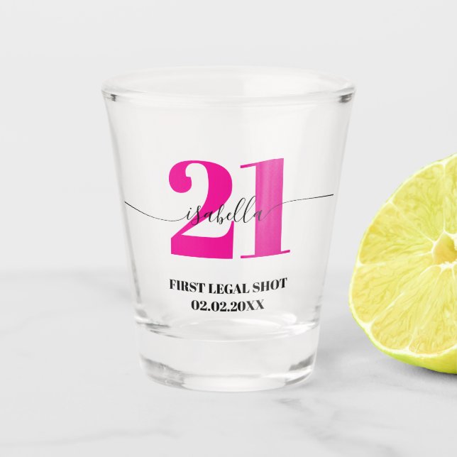 Verre A Shot Premier Shot Légal pour les 21 ans d'anniversaire (Devant)