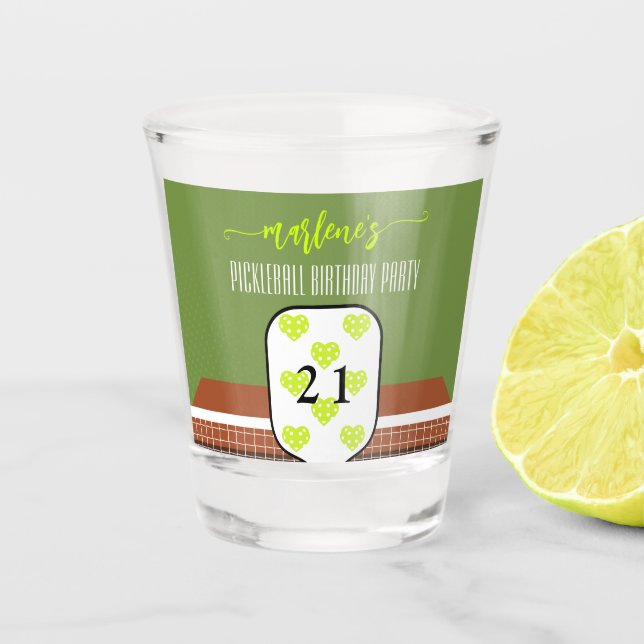 Verre A Shot Preppy Pickleball Paddle Photo Dink Anniversaire (Devant)