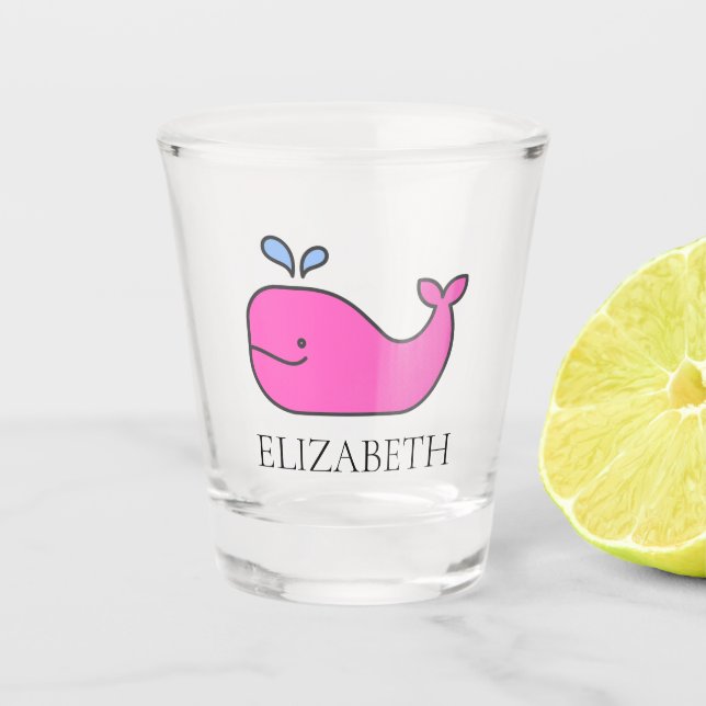 Verre A Shot Preppy Pink Whale personnalisée (Devant)
