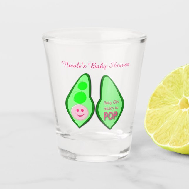 Verre A Shot Prêt à pop bébé fille Baby shower de pois rose Per (Devant)