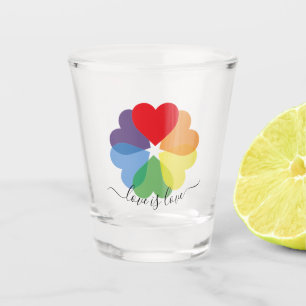Verre A Shot Pride Lgbt Coeurs arc-en-ciel