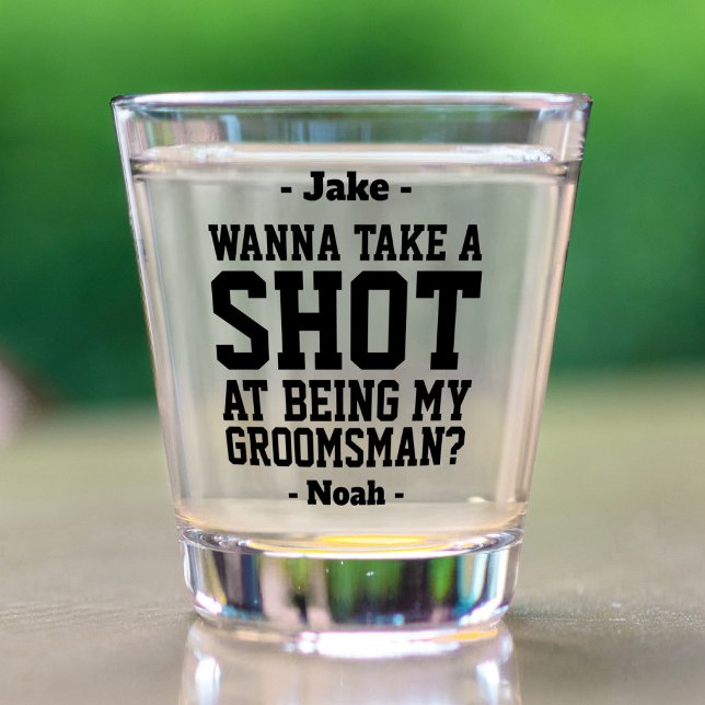 Verre A Shot Proposition Groomsman Drôle Mariage Drink Idea Pre (Créateur téléchargé)