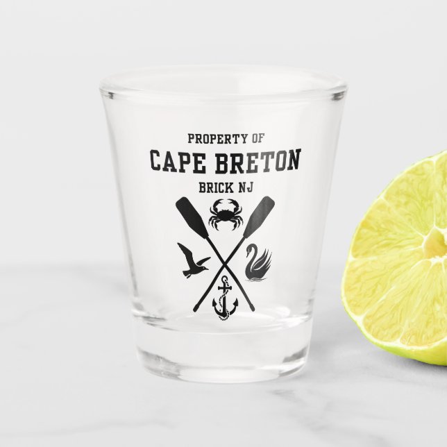 Verre A Shot Propriété de Cape Breton Shot Glass (Devant)