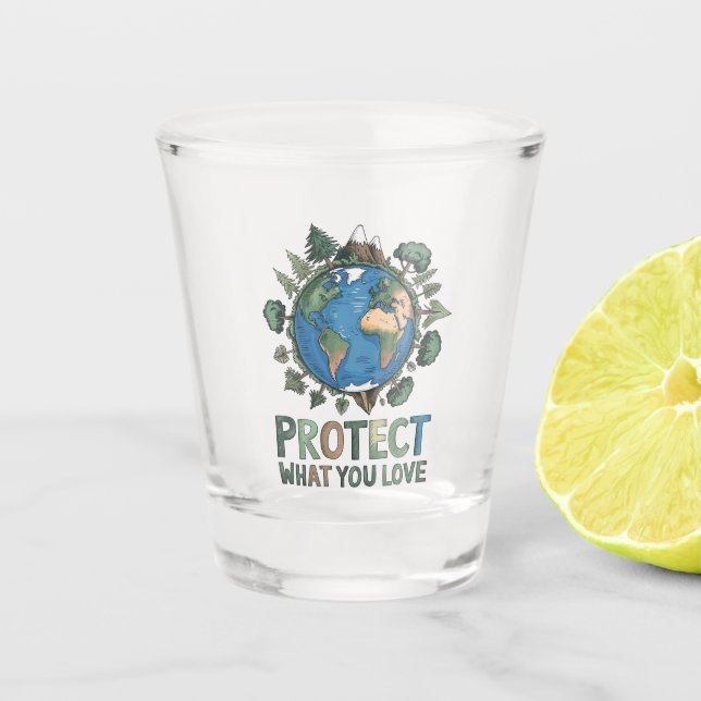 Verre A Shot Protégez ce que vous aimez" Conception De l'enviro (Devant)