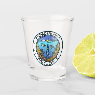 Verre A Shot Providenciales Turks and Caicos Badge de plongée