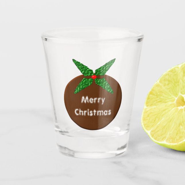 Verre A Shot Pudding de Noël personnalisé (Devant)