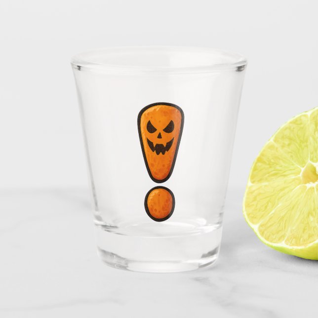 Verre A Shot Pumpkin Halloween Exclamation Shot Glass (Devant)