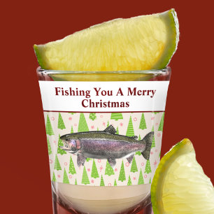 Verre A Shot Punition drôle de pêche à la truite Noël Festive p