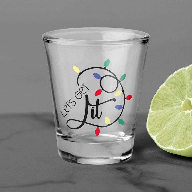 Verre A Shot Punny Lit | Jeu de Noël Lumières Pun à boire (Créateur téléchargé)