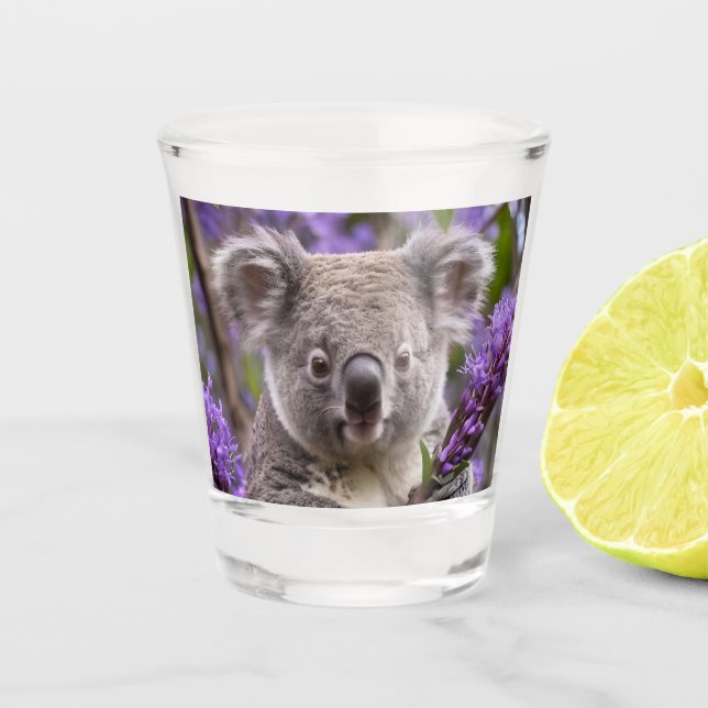 Verre A Shot Purple Jacaranda Koala Ours, (Devant)