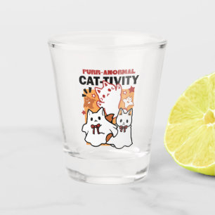 Verre A Shot Purr-anormal Cat Cat mignonne Halloween Conception