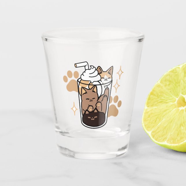 Verre A Shot Purr-fect Blend : Cat and Coffee Art for Pet Lover (Devant)