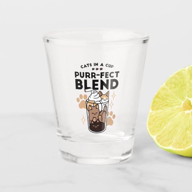 Verre A Shot Purr-fect Blend : Cat and Coffee Art for Pet Lover (Devant)