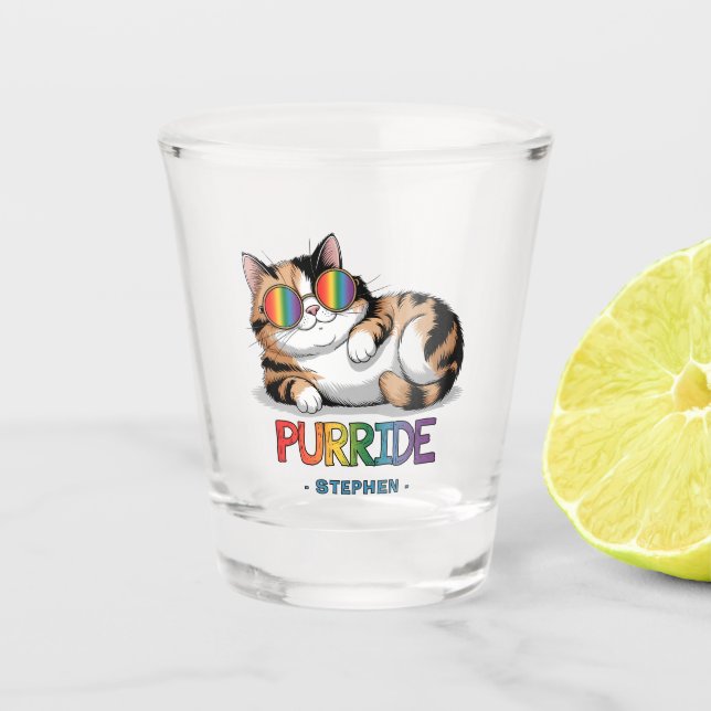 Verre A Shot Purride - Pride de chats Cool | LGBTQ (Devant)