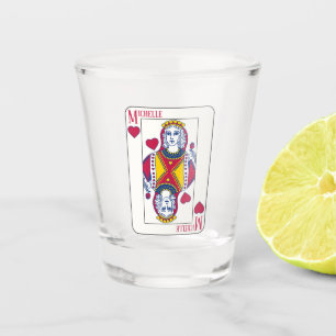 Verre A Shot Queen of Hearts Nom personnalisé Carte de jeu