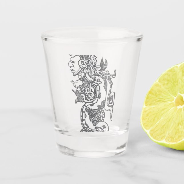 Verre A Shot Quetzalcoatl Aztec Art (Devant)