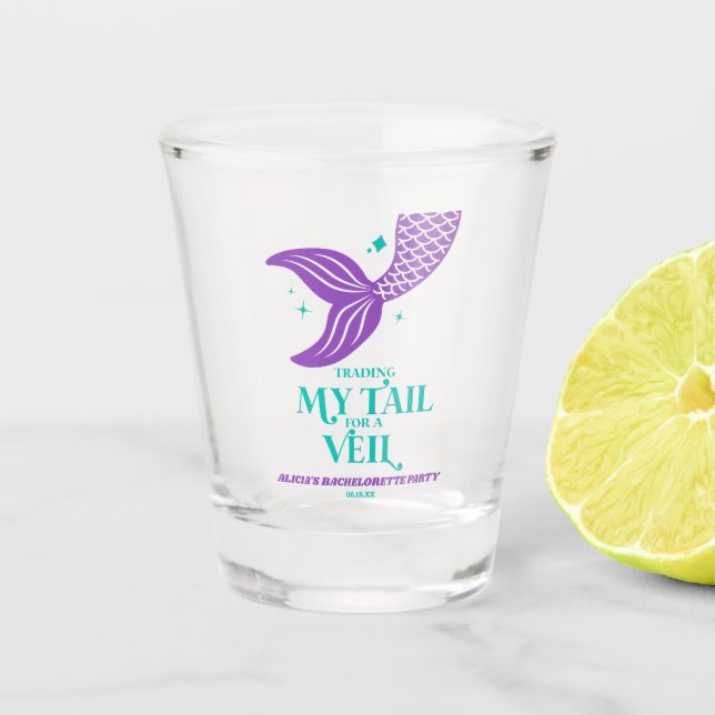 Verre A Shot Queue de commerce pour Veil Mermaid Bachelorette P (Devant)