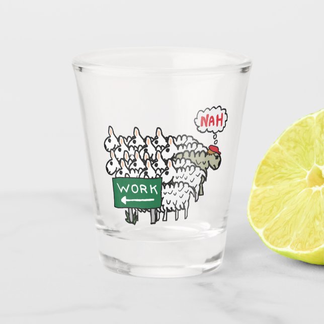 Verre A Shot Quitter le travail (Devant)