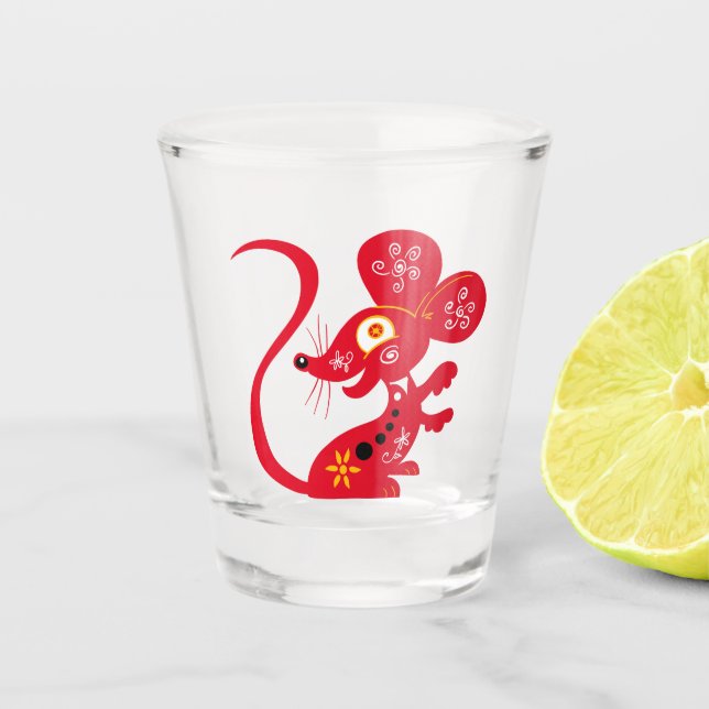 Verre A Shot Rat zodiaque chinois (Devant)