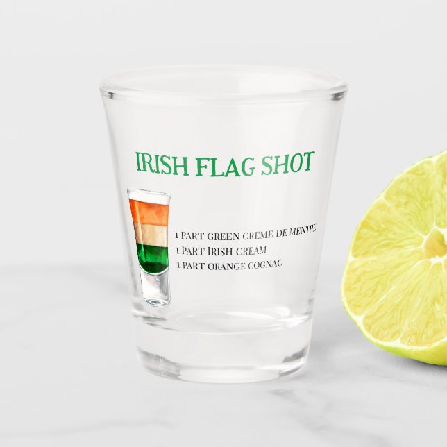 Verre A Shot Recette de tir du drapeau irlandais pour les parti (Devant)