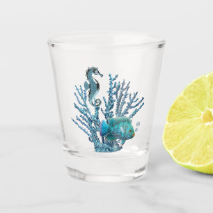 Verre A Shot Récif coralien bleu