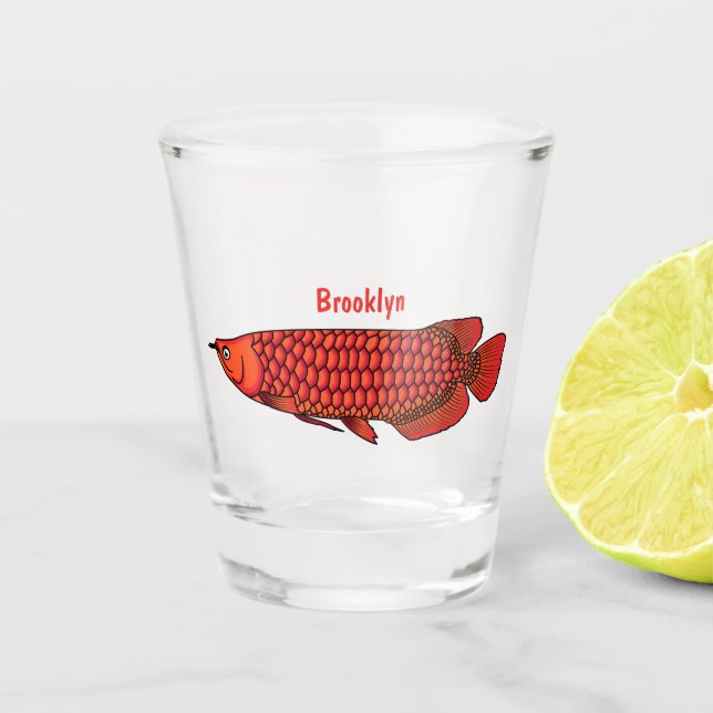 Verre A Shot Red Arowana fish cartoon (Devant)