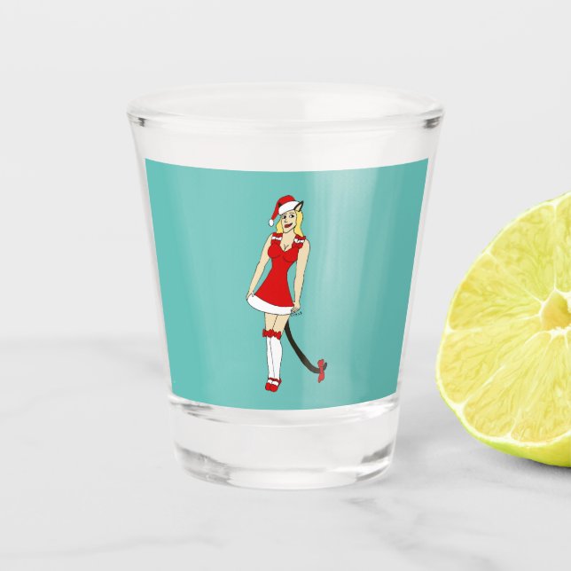 Verre A Shot Red Christmas catgirl (Devant)
