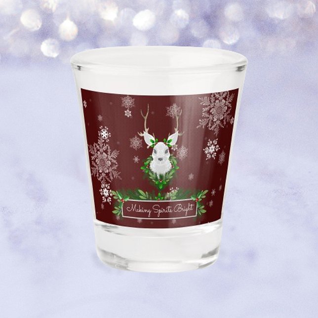 Verre A Shot Red Reindeer Christmas Shot glass (Red Reindeer Christmas Shot glass)