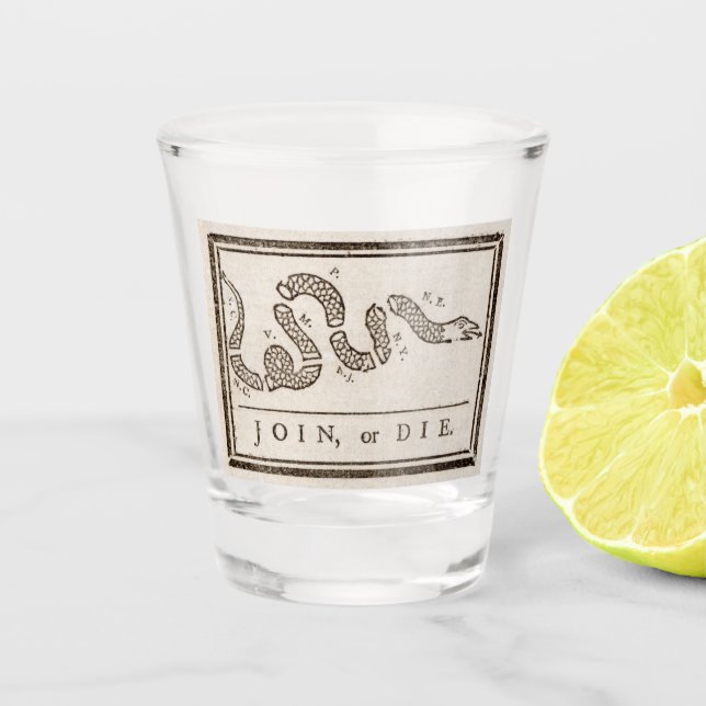 Verre A Shot Rejoignez ou Meure Serpent à sonnette : Dessin ani (Devant)