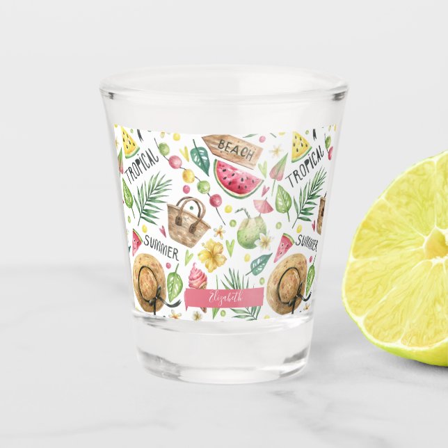 Verre A Shot Relaxante Plage Colorée Féminine (Devant)