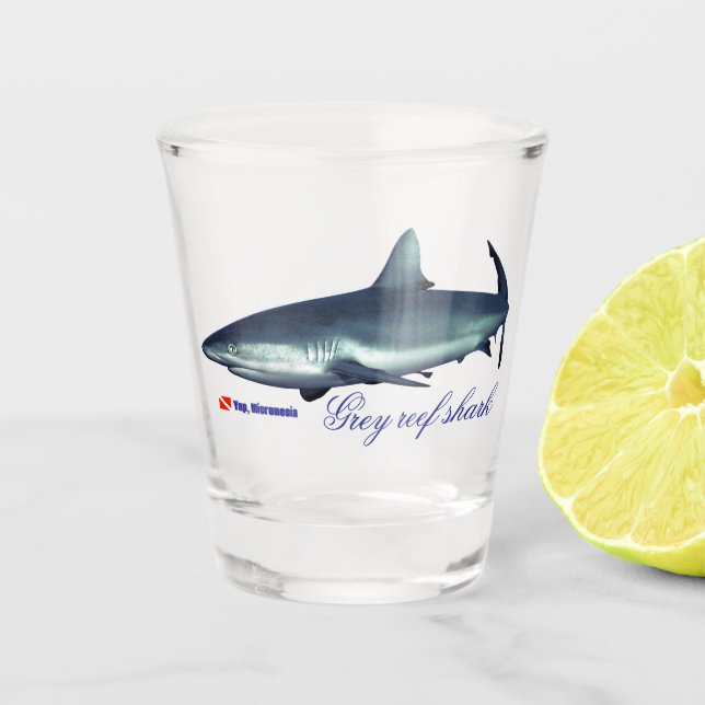 Verre A Shot requin gris cool (Devant)