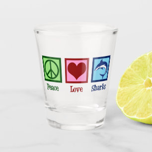 Verre A Shot Requins d'amour de paix