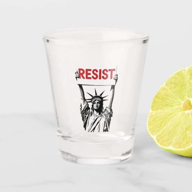 Verre A Shot Résister au fascisme Floral Transgenre LGBTQ Anti- (Devant)