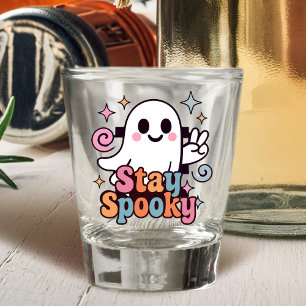 Verre A Shot Restez Éffrayant Super Fantôme Retro Pastel Hallow