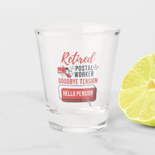 Verre A Shot Retraité Mailman Postal Worker Retraite Funny